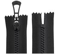 AERZETIX - C64112 - Juego de 2 Cremalleras inyectadas N°5 16cm autoblocante no separable - tirador decorativo en metal - color negro - malla cursor mercería costura chaqueta