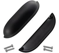 AERZETIX - C64383 - Juego de 2 tiradores para mueble distancia entre ejes 96mm - puerta armario alacena cajón decoración interior cocina salón montaje - en metal - color negro mate