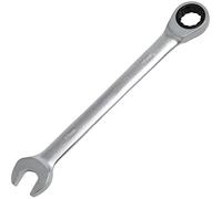 AERZETIX - C64790 - Llave combinada plana métrica 17x225mm a llave de trinquete - horquilla y anillo/ojo 12 lados - manija recta - en acero CR-V - color plata - apriete/montaje/aflojamiento