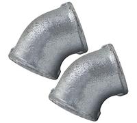 AERZETIX - C65010 - Juego de 2 codos en hierro fundido a 45° 1'' hembra-hembra - racor tubo roscado para atornillar - acabado galvanizado - fontanería calefacción instalación de agua alimentación