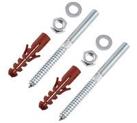 AERZETIX - C65171 - Kit de fijación en pared tornillo M10x120mm - espárragos roscados - taco Ø12x60mm - montaje para lavabo suspendido mini calentador sanitario fregadero trabajos fijación fontanería