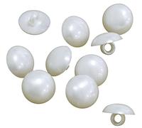 AERZETIX - C65511 - Juego de 10 Botones de coser redondos Ø12.8x8.7mm blanco nacarado - en plástico - apertura 3mm - mercería costura ropa artesanía moda tejer decoración