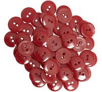 AERZETIX - C65540 - Juego de 50 Botones de coser redondos Ø15x2.2mm con 2 agujeros L24 24L en plástico - color: rojo frambuesa - diámetro de la apertura 2mm - mercería costura ropa decoración