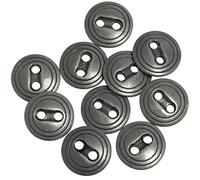 AERZETIX - C65736 - Juego de 10 Botones de coser metálicos Ø12mm con 2 agujeros - apertura 1.8mm - color gris - mercería costura ropa artesanía vaqueros jeans