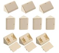 AERZETIX - C65771 - Juego de 10 escuadras de ángulo 42x27mm en plástico con tapa - racor de montaje de muebles - soporte estantes fijación paneles armario tornillo ebanista - color crema