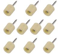 AERZETIX - C65850 - Juego de 10 Portaestantes soporte para estante con clavo Ø9mm x 19mm - tabla estantería - en plástico - color crema - almacenaje fijación mueble biblioteca armario cajón