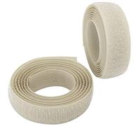 AERZETIX - C65883 - Cinta/rollo de scratch 16mm 1 metro auto agarre - organizador/sujetacables - tira enganche bolsa prenda correa - color: beige claro - en poliamida y poliéster