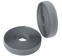 AERZETIX - C65895 - Cinta/rollo de scratch 20mm 5 metros auto agarre - organizador/sujetacables - tira enganche bolsa prenda correa - color: gris plomo - en poliamida y poliéster