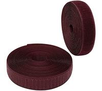 AERZETIX - C65935 - Cinta/rollo de scratch 25mm 5 metros auto agarre - organizador/sujetacables - tira enganche bolsa prenda correa - color: burdeos - en poliamida y poliéster