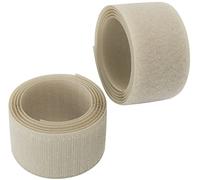 AERZETIX - C65985 - Cinta/rollo de scratch 40mm 1 metro auto agarre - organizador/sujetacables - tira enganche bolsa prenda correa - color: beige claro - en poliamida y poliéster