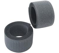 AERZETIX - C65995 - Cinta/rollo de scratch 40mm 1 metro auto agarre - organizador/sujetacables - tira enganche bolsa prenda correa - color: gris plomo - en poliamida y poliéster