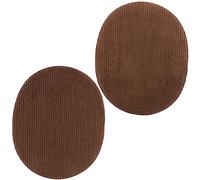 AERZETIX - C67672 - Juego de 2 Parches/escudos de reparación termoadhesivos ovales 120x95mm imitación jeans - chaqueta abrigo mercería ropa camisetas - color marrón motivo grano-grueso