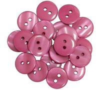 AERZETIX - C67885 - Juego de 20 Botones de coser redondos Ø12.5mm con 2 agujeros L20 20L - color magenta - en plástico - confección mercería costura ropa moda decoración