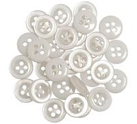 AERZETIX - C67903 - Juego de 30 Botones de coser redondos Ø9mm con 4 agujeros - 14L L14 - en plástico - apertura 1.5mm - color blanco - creación de ropa pasatiempo creativo mercería decoración