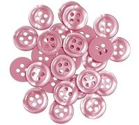 AERZETIX - C67915 - Juego de 25 Botones de coser redondos Ø11.5x2mm con 4 agujeros 18L L18 con borde - color rosa - en plástico - apertura 1.8mm - moda mercería costura ropa decoración