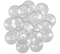 AERZETIX - C67947 - Juego de 20 Botones de coser redondos Ø20x4mm con 2 agujeros L32 32L - en plástico - color transparente - apertura 2mm - mercería costura ropa tela