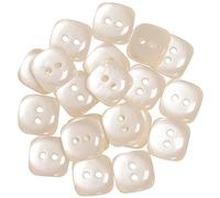 AERZETIX - C67965 - Juego de 20 Botones de coser en forma cuadrada 11x11mm con 2 agujeros - color crudo - apertura 1.8mm - en plástico - mercería ropa costura confección tela