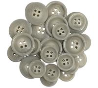 AERZETIX - C67986 - Juego de 10 grandes + 20 pequeños Botones de coser redondos Ø20/Ø15mm con 4 agujeros L32/L24 con borde - color gris - apertura Ø2mm - en plástico - mercería