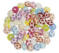 AERZETIX - C67987 - Juego de 60 Botones de cola redondos en forma de "balón de fútbol" Ø13x9.5mm para coser - apertura 2.5x3.5mm - color surtido - en plástico - mercería ropa confección