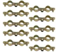 AERZETIX - C68045 - Juego de 10 abrazaderas soportes de fijación dobles Ø12mm - 1/8'' - montaje en pared de tubo cobre - sujeción de tornillo fontanería calefacción sanitario - en acero