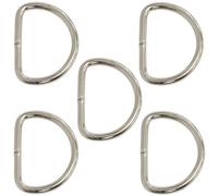 AERZETIX - C68074 - Juego de 5 Anillos/Trabillas Semi Redondos en Forma de D 35mm - Correa cordón Bolso Mochila artesanía decoración Proyecto de Arte Creativo - Color Plata - en Metal