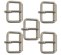 AERZETIX - C68083 - Juego de 5 Hebillas de cinturón de rodillo con hebijón 30mm - en metal - color níquel - mercería marroquinería costura ropa cuero vaqueros bolso correas collares para perros
