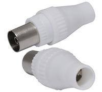 AERZETIX - C68973 - Juego de 2 conector enchufe toma de antena RF hembra recto TV para cables coaxiales - SAT adaptador televisión acoplador