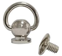 AERZETIX - C68990 - Juego de 5 Remaches tornillo de sillín con anillo en forma "D" - en metal - color plata - rosca 3mm - pasatiempo creativo cinturón artesanía cartera estuche