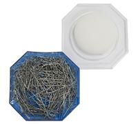AERZETIX - C70798 - Caja de alfileres (Aproximadamente 500 Piezas) con Espuma de Porta alfileres - Color: Plata - Longitud: 26mm - en Metal - Costura mercería Dobladillo Ropa Tela confección Aguja