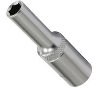 AERZETIX - C70897 - Llave de vaso largo 3/8" cuerpo 7mm x 63mm - llave de trinquete - con huella hexagonal 6 lados - en acero CR-V - color plata