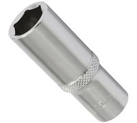 AERZETIX - C70904 - Llave de vaso largo 3/8" cuerpo 15mm x 63mm - llave de trinquete - con huella hexagonal 6 lados - en acero CR-V - color plata