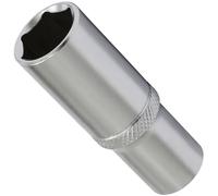 AERZETIX - C70905 - Llave de vaso largo 3/8" cuerpo 16mm x 63mm - llave de trinquete - con huella hexagonal 6 lados - en acero CR-V - color plata