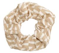 AERZETIX - C71285 - Coletero elástico para cabello 100x190mm - color beige y blanco - en textil - scrunchie moño seda chica mujer estirable peinado glamour moda