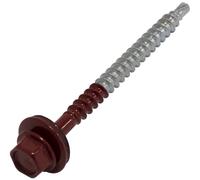 AERZETIX - C73143 - Juego de 60 Tornillos autoperforantes metal-madera Ø4.8x60mm + arandela de sellado EPDM - RAL 3011 - DIN 7504K - huella hexagonal 8mm - en acero al carbono