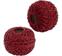 AERZETIX - C73411 - Juego de 2 Pelotas de cordón Trenzado 50m x 1mm Hilo Brillante - Color Rojo - Rollo Hilo Cuerda Metalizado decoración proyectos creativos Arte Embalaje retorcido