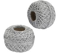 AERZETIX - C73413 - Juego de 2 Pelotas de cordón Trenzado 50m x 1mm Hilo Brillante - Color Plata - Rollo Hilo Cuerda Metalizado decoración proyectos creativos Arte Embalaje retorcido