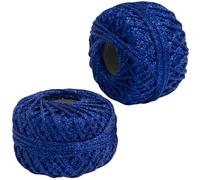 AERZETIX - C73417 - Juego de 2 Pelotas de cordón Trenzado 50m x 2mm Hilo Brillante - Color Zafiro - Rollo Hilo Cuerda Metalizado decoración proyectos creativos Arte Embalaje retorcido
