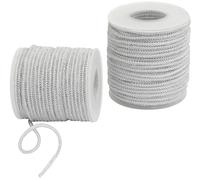 AERZETIX - C73425 - Juego de 2 Bobinas de cordón Trenzado Brillante 25m x 3mm - Color Gris Claro sobre Fondo Blanco - Rollo Hilo Cuerda decoración proyectos creativos Arte Embalaje