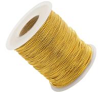 AERZETIX - C73427 - Bobina de cordón Trenzado Brillante 100m x 1mm - Color Dorado - Rollo Hilo Cuerda decoración proyectos creativos Arte Embalaje