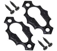 AERZETIX - C73731 - Par de 2 rosetas placas 60x34x3mm para cilindro perfilado - tapa orificio de llave - en metal - color negro mate - puerta rosetón herraje protección seguridad