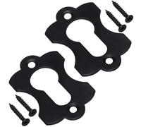 AERZETIX - C73732 - Par de 2 rosetas placas 60x38x2mm para cilindro perfilado - tapa orificio de llave - en metal - color negro - puerta rosetón herraje protección seguridad