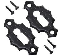 AERZETIX - C73734 - Par de 2 rosetas placas 60x34x2.5mm para cerradura de puerta con llave ordinaria - montaje vertical - tapa orificio de llave - en metal - color negro mate - rosetón hierro cilindro