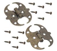 AERZETIX - C73738 - Juego de 2 bisagras estilo antiguo 62x55mm planas - puertas armarios muebles gabinetes caja de joyería - en acero - color latón envejecido - hierro ornamento vintage rústico