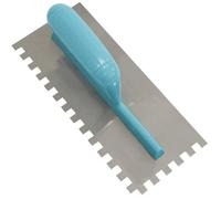 AERZETIX - C73948 - Llana talocha dentada 10x10mm - llana dentada para baldosas - espátula de dientes - herramienta manual para construcción - albañilería/mampostería/yeso - mango de plástico - acero