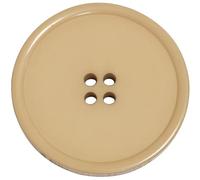 AERZETIX - C74073 - Juego de 10 Botones de coser redondos Ø25x3mm con 4 agujeros L40 40L con borde - en plástico - color beige oscuro - diámetro de apertura 1.5mm - mercería costura ropa decoración