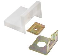 AERZETIX - C74774 - Juego de 4 Escuadras de fijación para encimera de cocina 46x43x32mm con tapa de plástico 50x45x35mm - herraje de suspensión de pared - en acero - color blanco