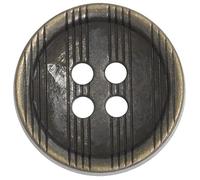 AERZETIX - C74838 - Juego de 10 Botones de coser redondos Ø15x2.8mm con borde de 4 agujeros L24 24L - en metal - color smog - apertura 1.8mm - mercería costura ropa tela