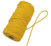 AERZETIX - C76683 - Bobina de cordón hilo retorcido para macramé ⌀4.5mm x 100 m - en algodón - color amarillo pato - ovillo pasatiempo creativo mercería decoración