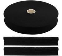 AERZETIX - C77540 - Rollo de cinta galón de poliéster 50 metros x 20mm - color negro - pasamanería ropa cojines edredones