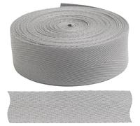 AERZETIX - C77633 - Cinta galón sarga de espiga 9 metros x 25mm - en 80% algodón y 20% poliéster - color gris claro